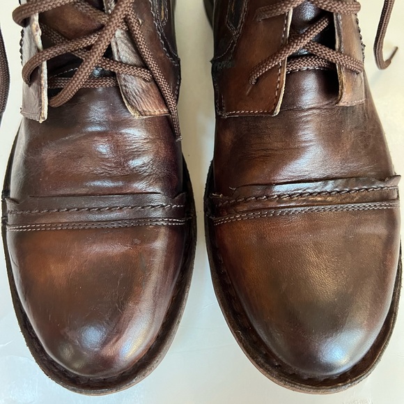 Bed Stu Brown Leather Lace Up Boots Size 8 Cobbler Series - Picture 5 of 15